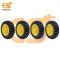 40mm x 12mm Yellow Robotics Toy Smart Car Wheel | Durable Plastic Tyre with Grip Pack of 4